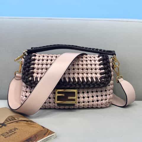 FENDI芬迪全羊皮手工编织标志性baguette手袋8279