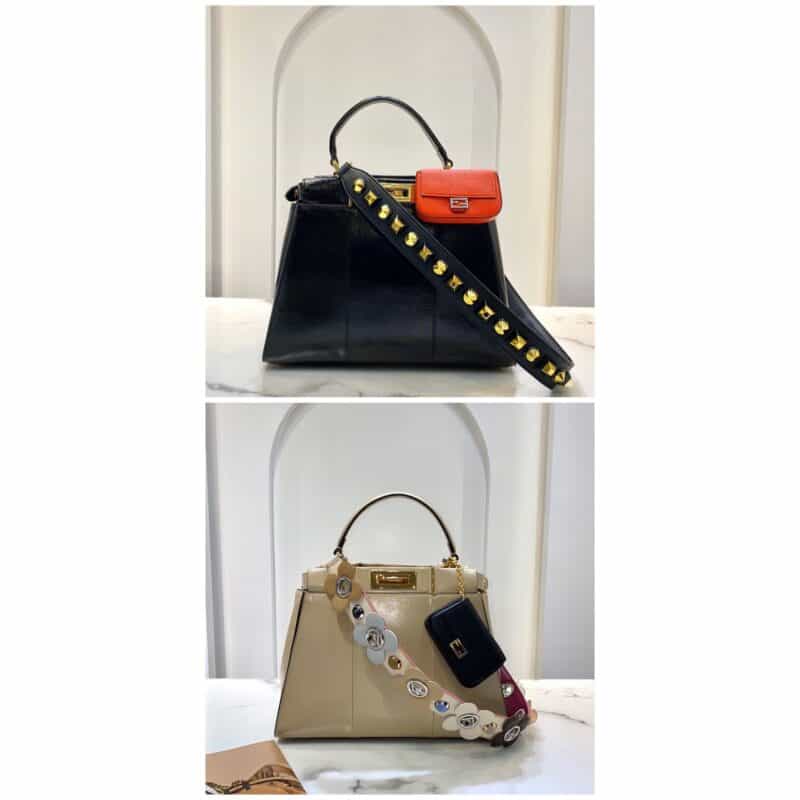 FENDI芬迪油蜡皮peekaboo系列手袋2116m