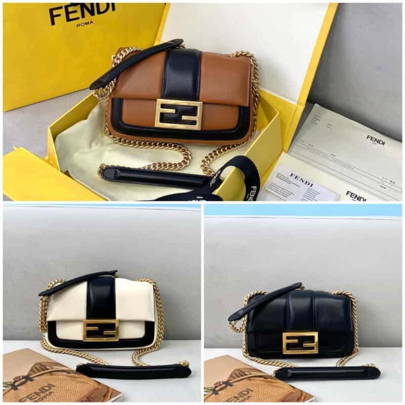 FENDI芬迪标志性FF金属LogoBaguette链条包70220s