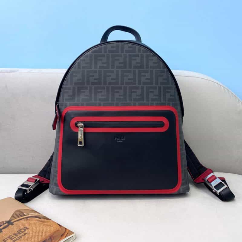 FENDI芬迪多元材质交织男士双肩背包2380