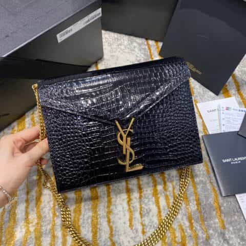 Saint laurent Ysl Cassandra鳄鱼纹单肩斜挎包 532750