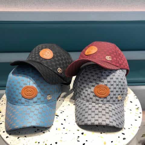 GUCCI古驰GG满logo提花面料原单棒球帽
