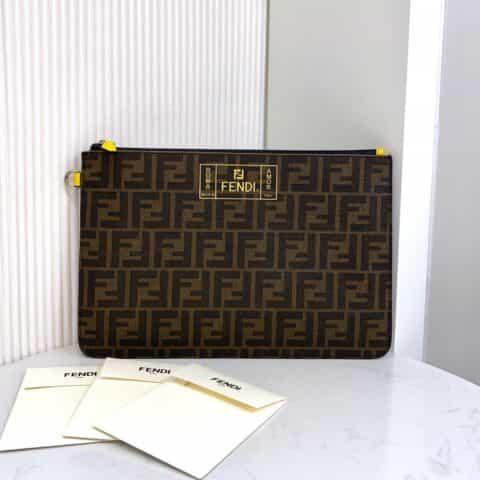 FENDI芬迪经典双F提花手拿包689