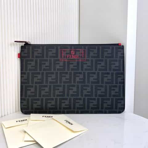 FENDI芬迪经典双F提花手拿包689