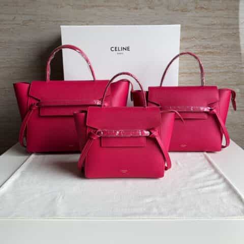 Celine思琳 Belt 玫红色掌纹鲶鱼包 189103 189153 189003