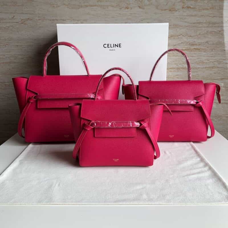 Celine思琳 Belt 玫红色掌纹鲶鱼包 189103 189153 189003