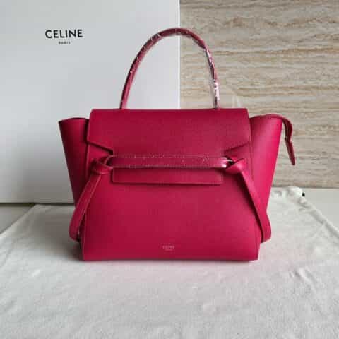 Celine思琳 Belt 玫红色掌纹鲶鱼包 189103 189153 189003