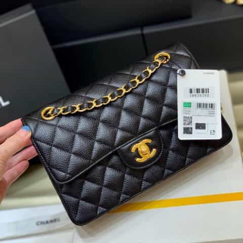 Chanel香奈儿 CF23 Classic flap bag A01113黑色球纹牛皮