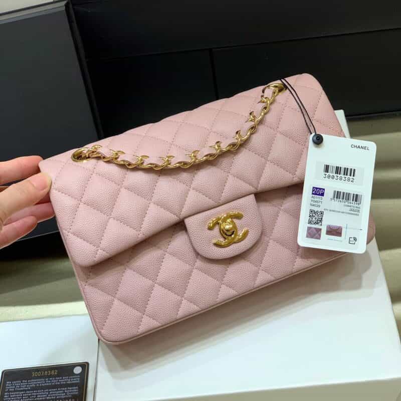 Chanel香奈儿 CF23 Classic flap bag A01113粉色球纹牛皮