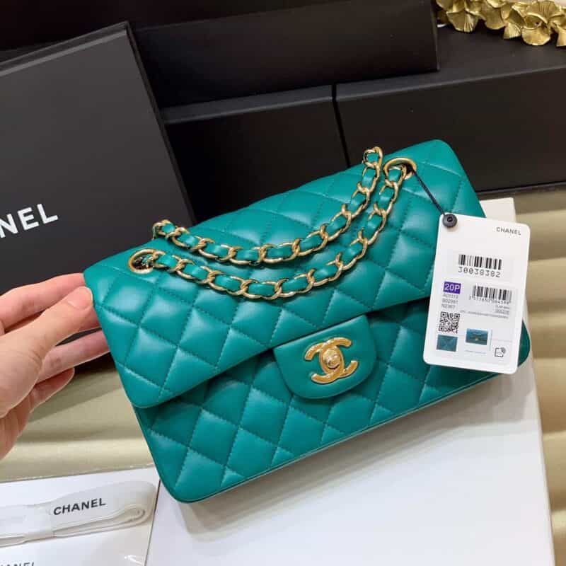 Chanel香奈儿 CF23 Classic flap bag A01113宝石绿羊皮