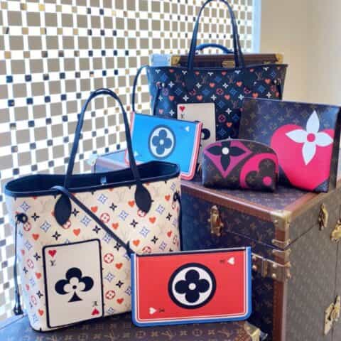 Louis Vuitton LV Game On Neverfull MM 扑克牌购物袋 M57462