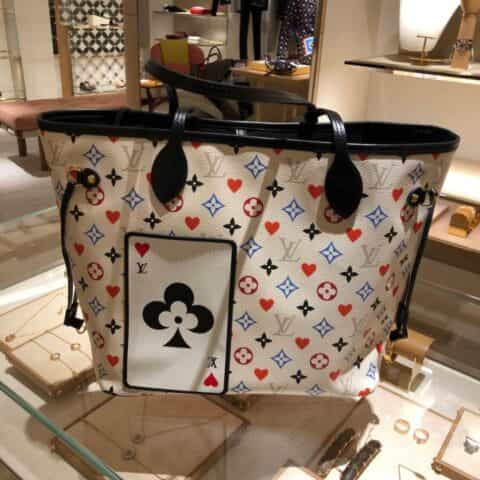 Louis Vuitton LV Game On Neverfull MM 扑克牌购物袋 M57462