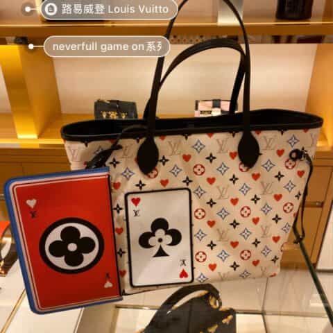 Louis Vuitton LV Game On Neverfull MM 扑克牌购物袋 M57462