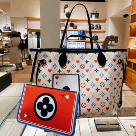 Louis Vuitton LV Game On Neverfull MM 扑克牌购物袋 M57462