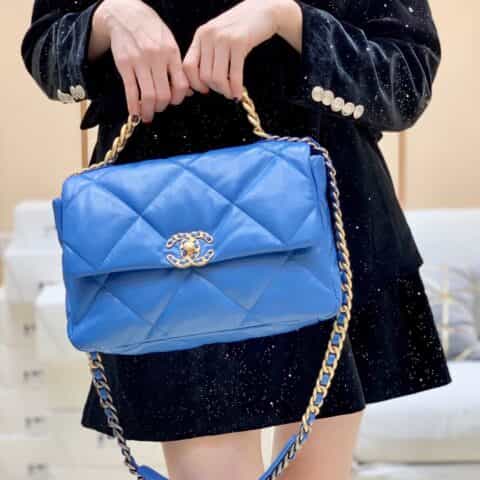 Chanel香奈儿 19 Flap Bag AS1161中号30CM蓝色