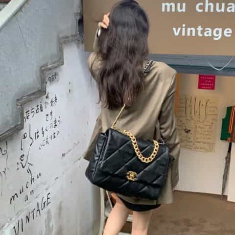 Chanel香奈儿 19 Flap Bag AS1162大号36CM黑色