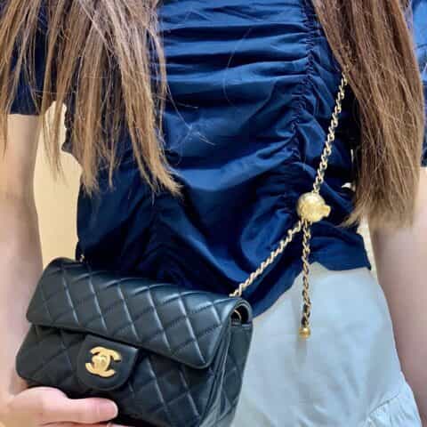 Chanel香奈儿 Flap Bag 新款金属球包金珠CF大Mini AS1787