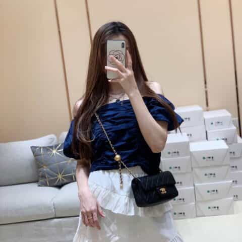 Chanel香奈儿 Flap Bag 新款金属球包金珠CF大Mini AS1787