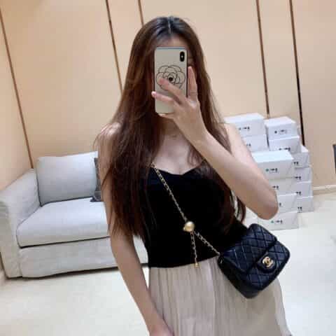 Chanel香奈儿 Flap Bag 新款金属球包金珠方胖子羊皮 AS1786