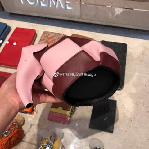 Loewe罗意威 elephant stripes Mlnl bag经典斜挎小象包 0192粉红拼色