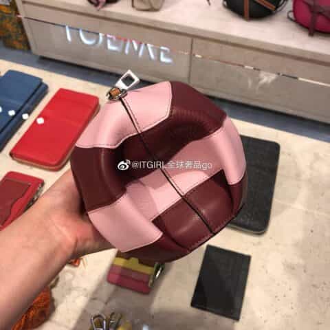 Loewe罗意威 elephant stripes Mlnl bag经典斜挎小象包 0192粉红拼色