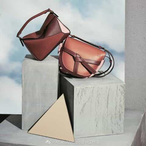 Loewe罗意威 Small Gate bag 马鞍包 0301棕拼粉
