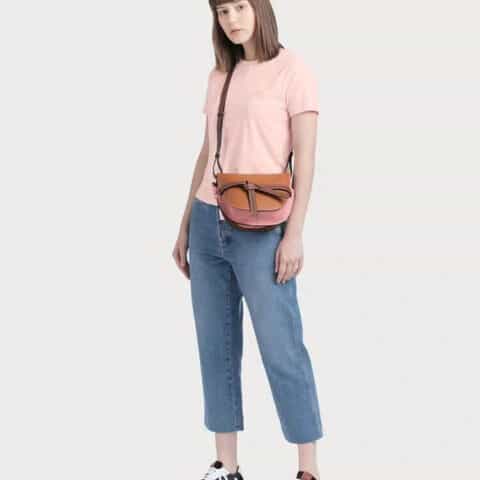Loewe罗意威 Small Gate bag 马鞍包 0301棕拼粉