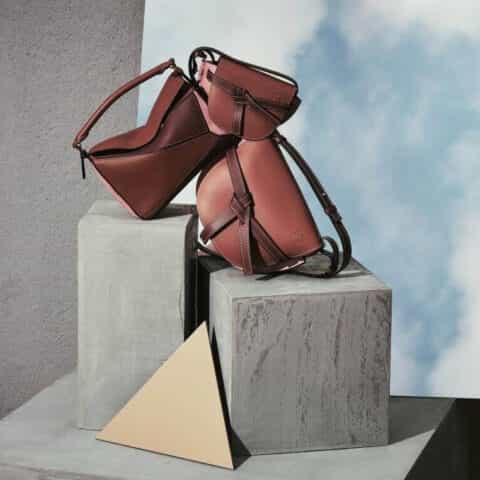 Loewe罗意威 Mini Gate bag 马鞍包 0328棕拼粉15CM