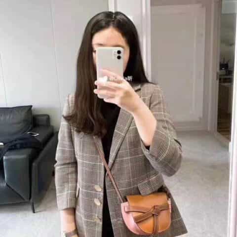 Loewe罗意威 Mini Gate bag 马鞍包 0328棕拼粉15CM