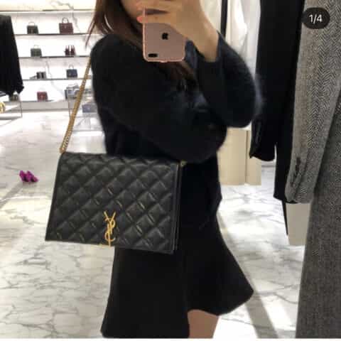 Saint laurent Ysl Becky27菱形绗缝小羊皮链条包 579607
