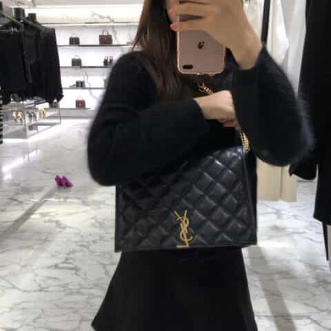 Saint laurent Ysl Becky27菱形绗缝小羊皮链条包 579607