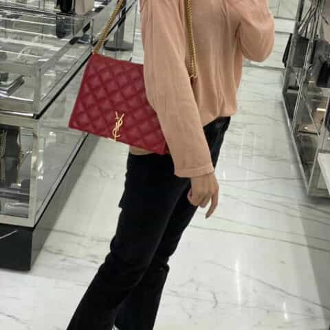 Saint laurent Ysl Becky27菱形绗缝小羊皮链条包 579607