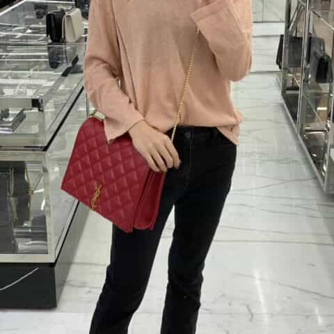Saint laurent Ysl Becky27菱形绗缝小羊皮链条包 579607
