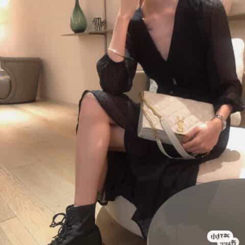 Saint laurent Ysl Becky25菱形绗缝小羊皮链条包 629426