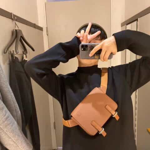 LOEWE罗意威 柔软粒面牛皮革军用腰包 0525