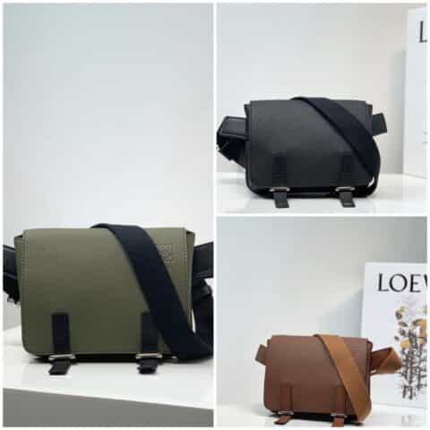 LOEWE罗意威 柔软粒面牛皮革军用腰包 0525