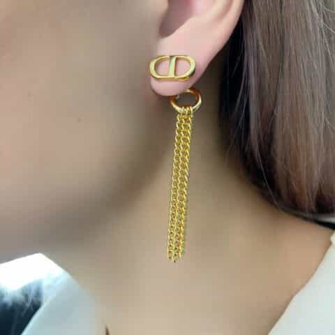 2021 DIOR迪奥CD流苏耳钉耳环