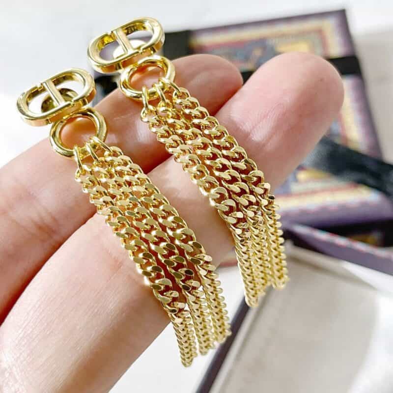 2021 DIOR迪奥CD流苏耳钉耳环
