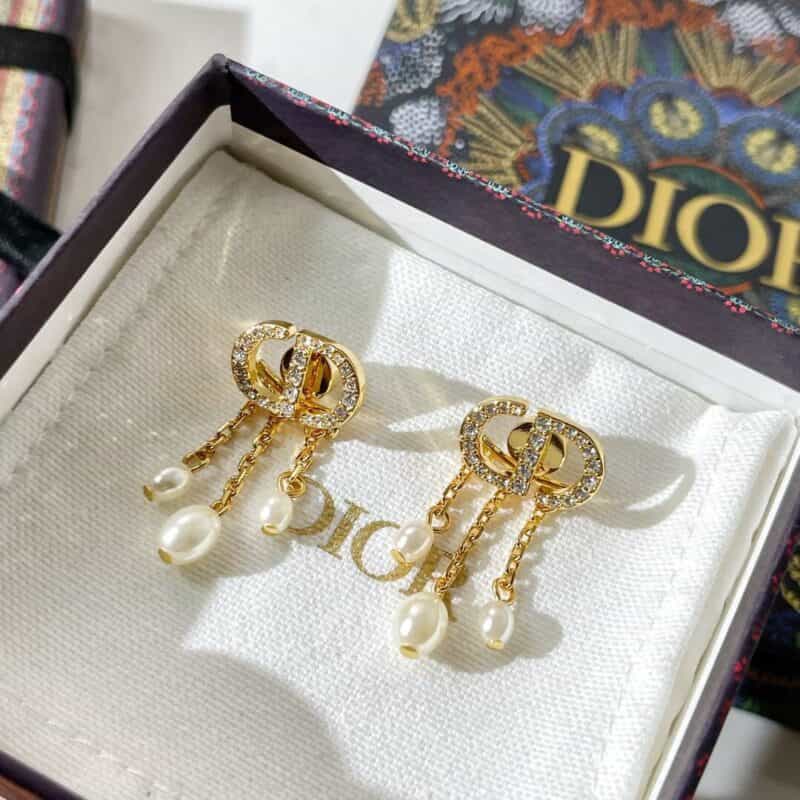 2021DIOR迪奥CD珍珠流苏耳钉耳环