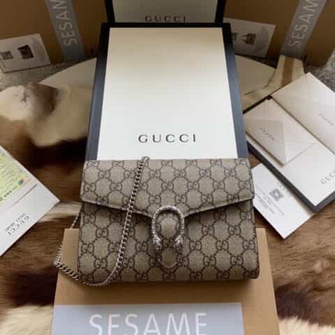 Gucci Dionysus GG Supreme chain wallet 401231 KHNSN 8642