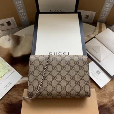 Gucci Dionysus GG Supreme chain wallet 401231 KHNSN 8642