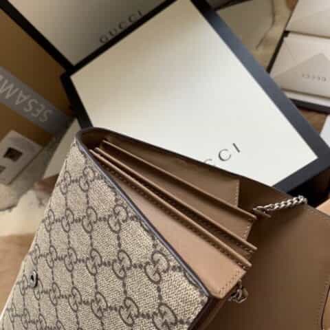Gucci Dionysus GG Supreme chain wallet 401231 KHNSN 8642