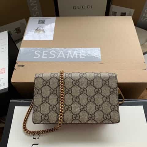 Gucci GG Supreme帆布樱桃迷你链条包 481291 K9GXT 8694