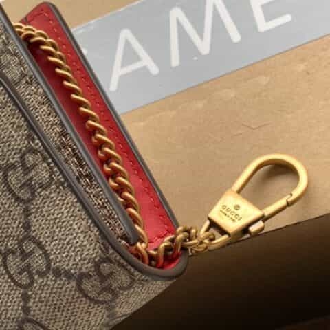 Gucci GG Supreme帆布樱桃迷你链条包 481291 K9GXT 8694