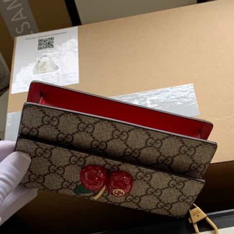 Gucci GG Supreme帆布樱桃迷你链条包 481291 K9GXT 8694