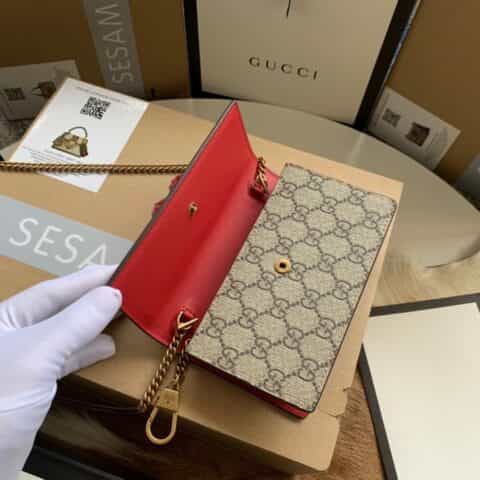Gucci GG Supreme帆布樱桃迷你链条包 481291 K9GXT 8694
