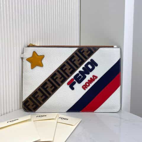 FENDI芬迪彩色拼荔枝纹皮677