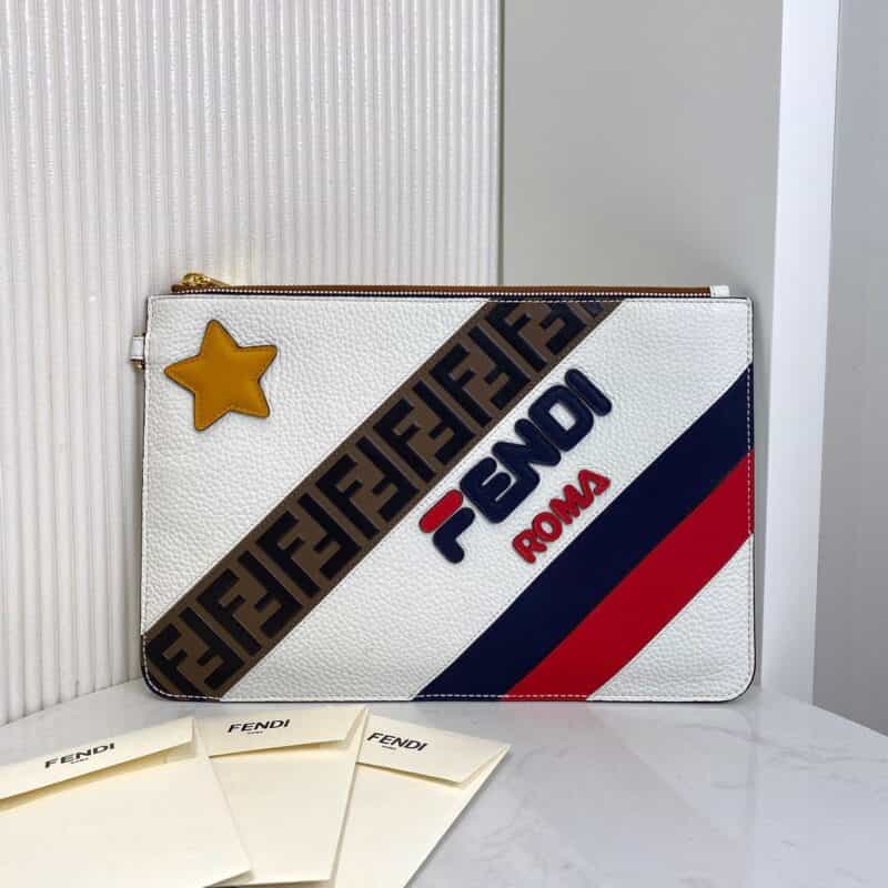 FENDI芬迪彩色拼荔枝纹皮677