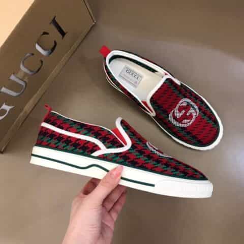 GUCCI古驰   双G提花环保水洗丹宁G家 Tennis 1977系列情侣便鞋