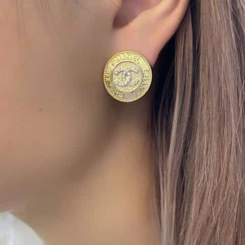 2021新款CHANEL香奈儿双c耳钉耳环